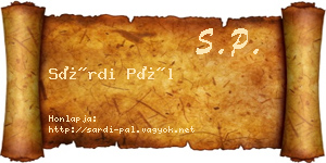 Sárdi Pál névjegykártya