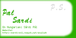 pal sardi business card